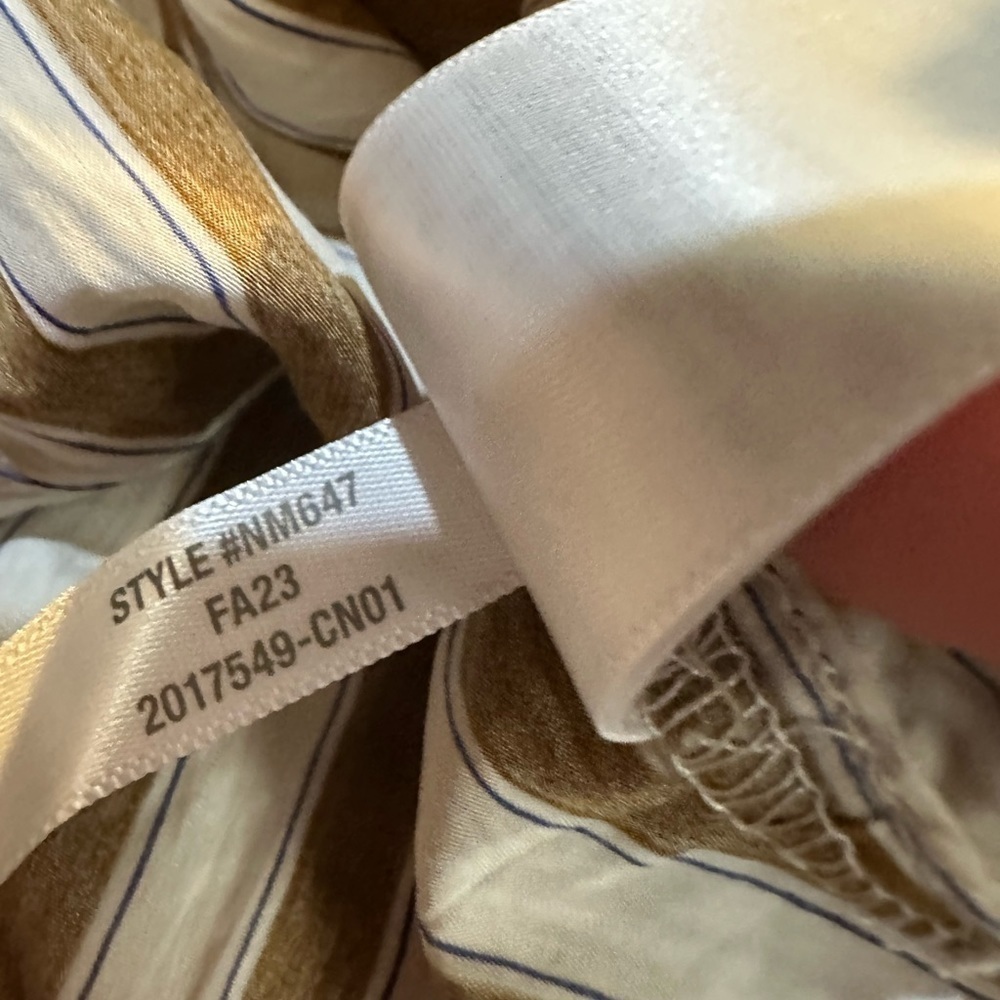 Madewell Crinkled Button Up Shirt Toffee Brown Striped XS - Picture 9 of 10